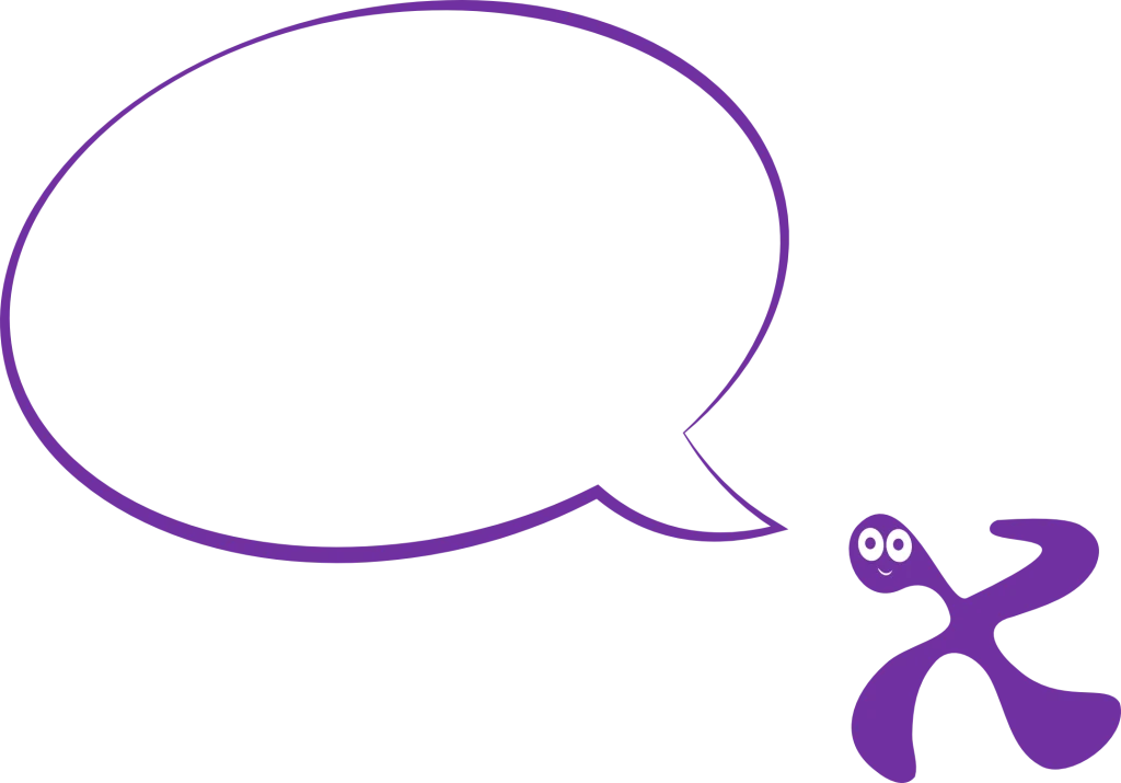 La mascotte NEXEB avec une bulle de texte